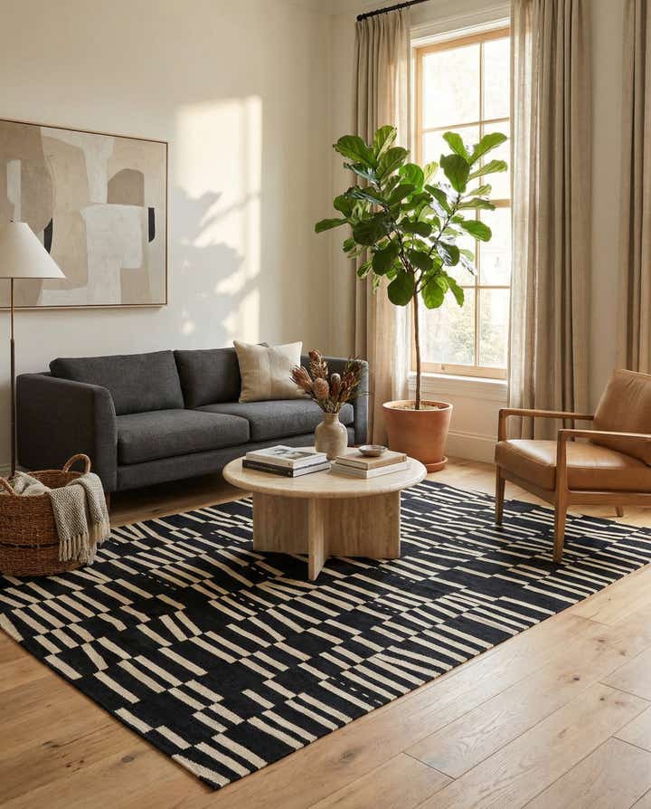 6' 10 x 9' 8 Hand Woven Kilim Modern Wool Rug