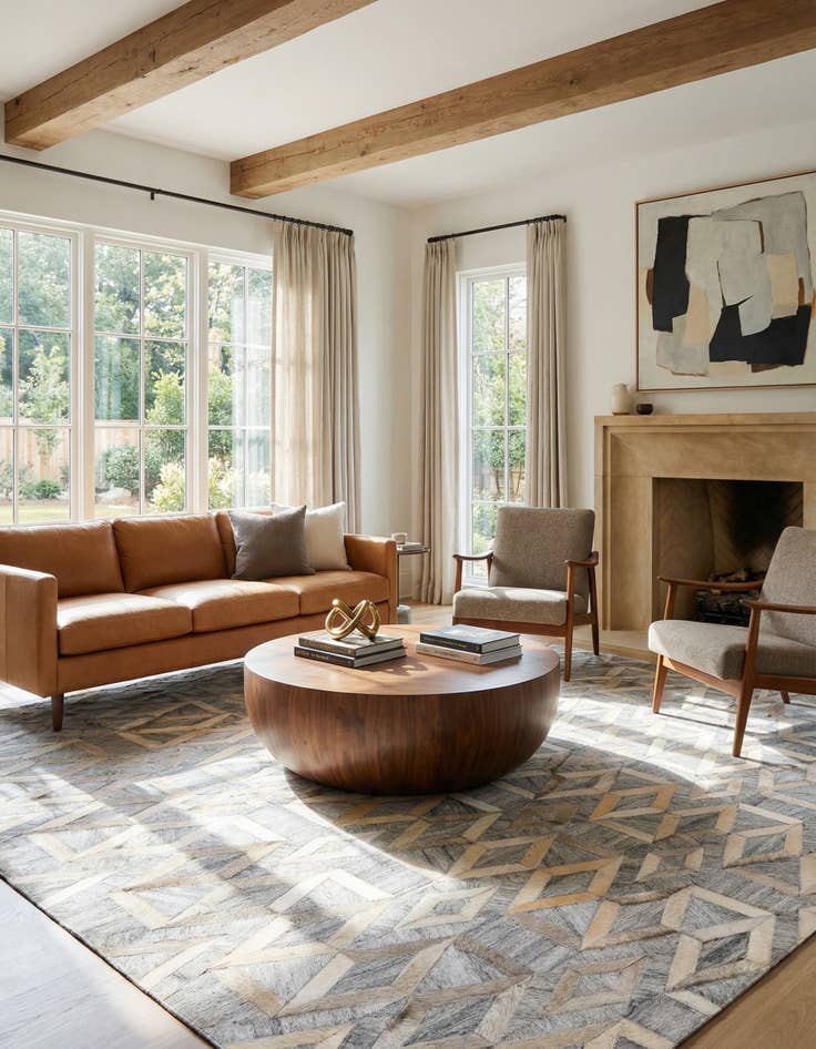 Detail image of 5' 2 x 7' 10 Cowhide Rug