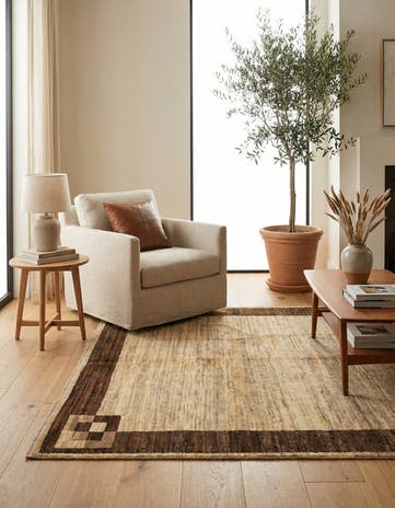 3' 10 x 5' 10 Hand Knotted Modern Ziegler Rug