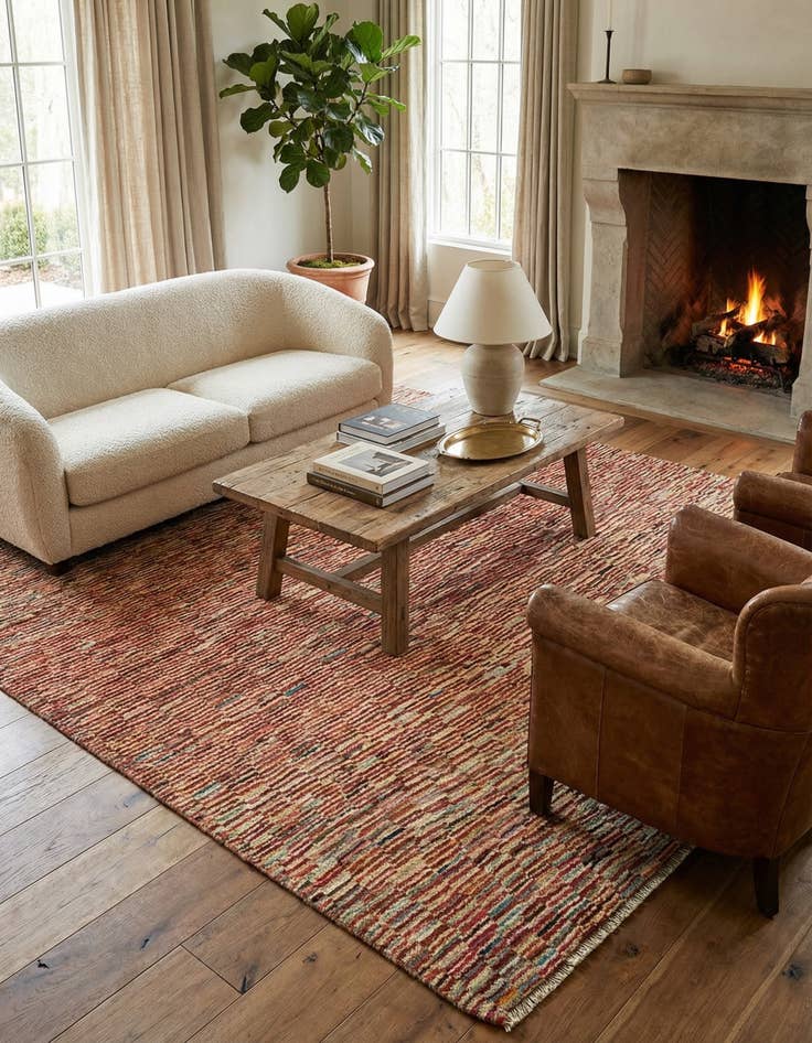 Detail image of 5' 1 x 6' 4  Hand Knotted Modern Ziegler Square Rug