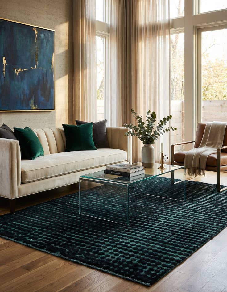 Detail image of 6' 4 x 10' 1  Hand Knotted Darya Wool Rug