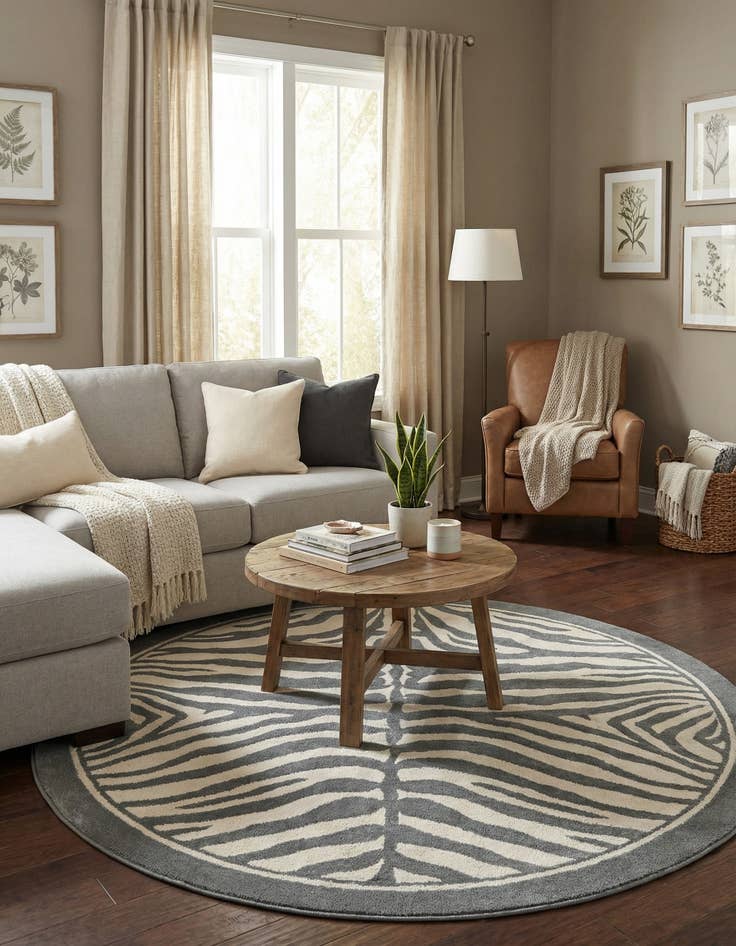 Detail image of 7' 10 x 7' 10 Safari Round Rug