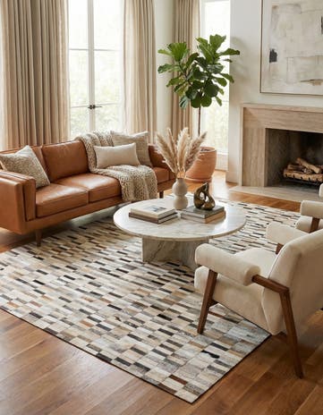 5' 1 x 8' Cowhide Stocks Rug