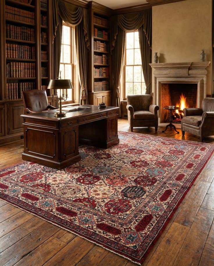 Detail image of 7' 2 x 10' 4 Hand Knotted Sarough Persian Wool Rug