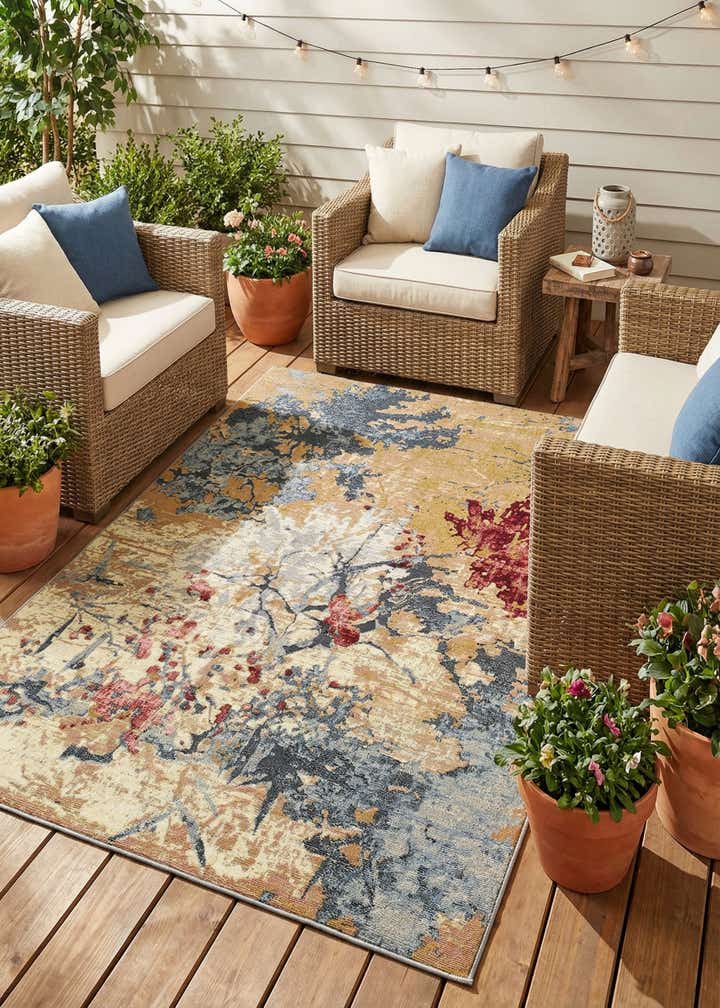 4' x 6' Easy-Clean Modern Indoor / Outdoor Rug