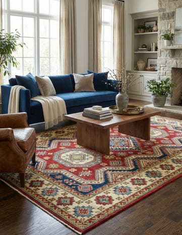 6' 6 x 9' 9 Hand Knotted Kazak Rug