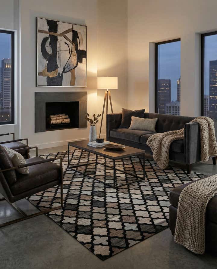 8' 1 x 9' 10 Cowhide - Patchwork Rug