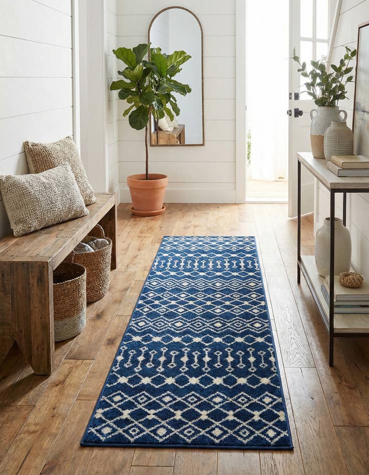 Detail image of  2' x 7' Moroccan Trellis Runner Rug