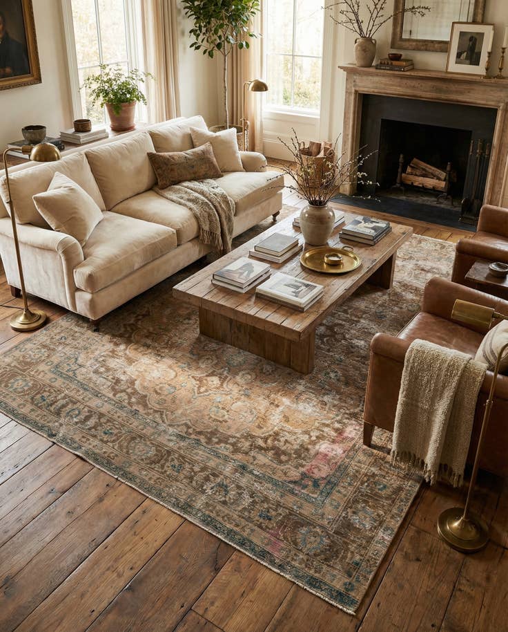 Detail image of 9' 4 x 11' 10 Hand Knotted Ultra Vintage Persian Wool Rug