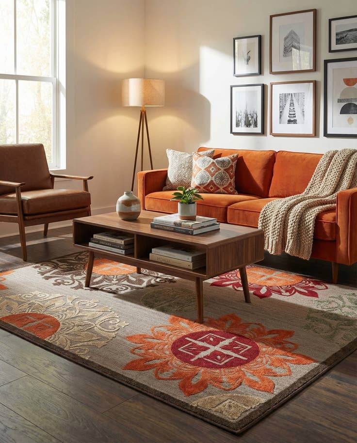Detail image of 8' x 10' Easy-Clean Modern Indoor / Outdoor Rug