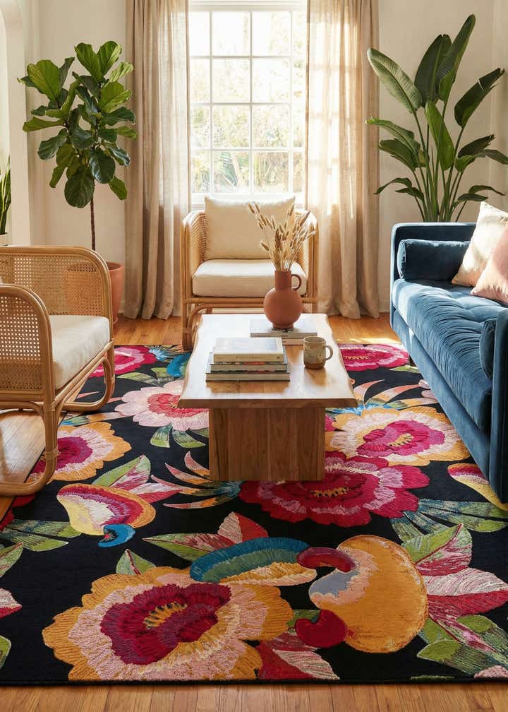 7' 10 x 11' Easy-Clean Botanical Indoor / Outdoor Rug