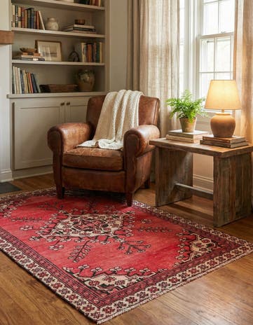 3' 7 x 6' Hand Knotted Ultra Vintage Persian Wool Rug
