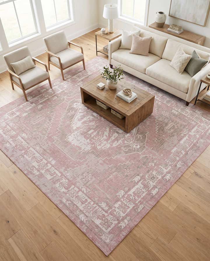 13' x 13' Easy-Clean Traditional Indoor / Outdoor Square Rug