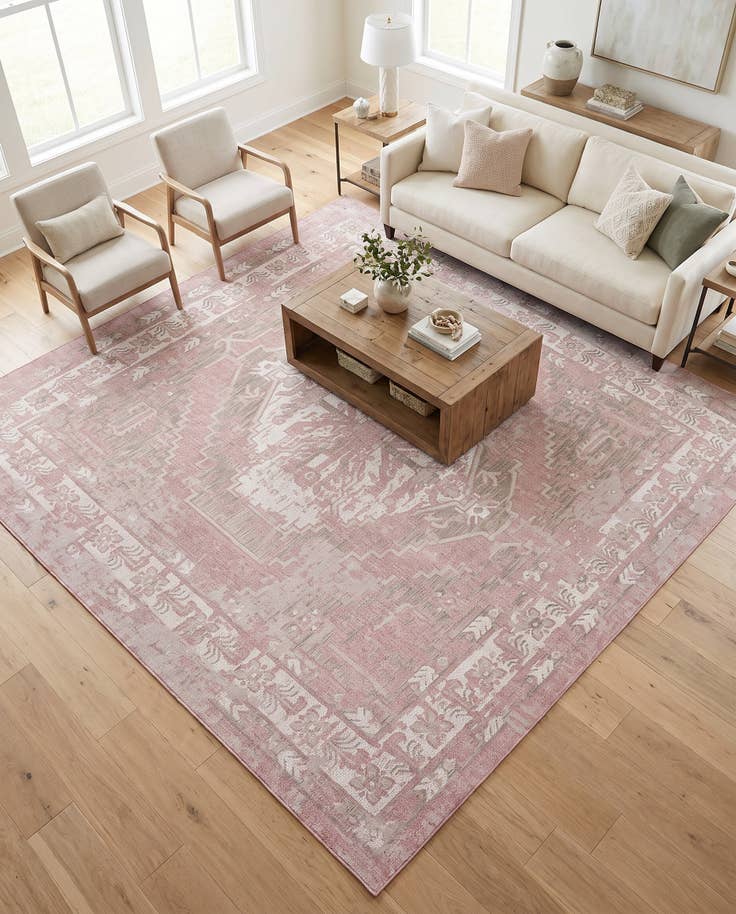 Detail image of 13' x 13' Easy-Clean Traditional Indoor / Outdoor Square Rug