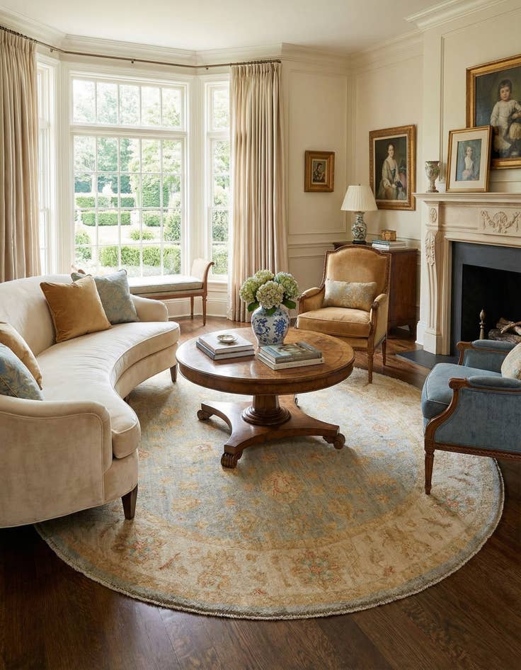 Detail image of 6' 6 x 6' 8 Kaizar Wool Round Rug