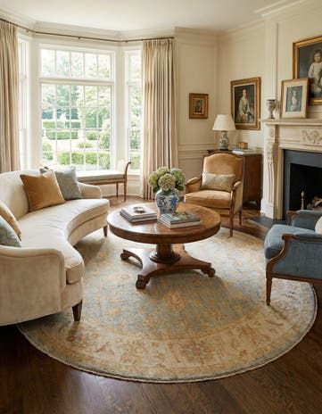 6' 6 x 6' 8 Kaizar Wool Round Rug