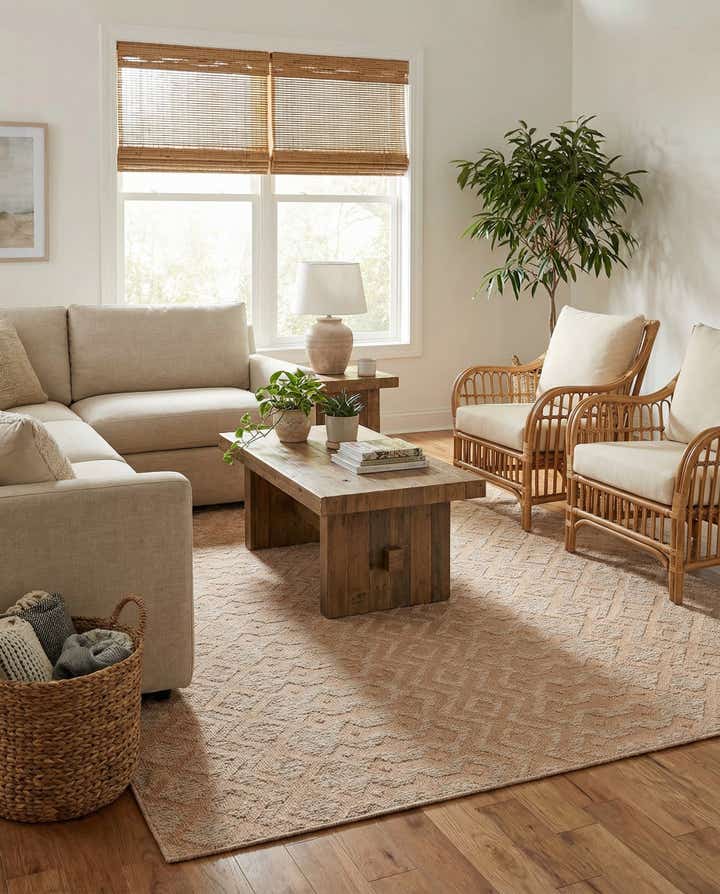 7' 10 x 7' 10 Easy-Clean Trellis Textured Indoor / Outdoor Square Rug