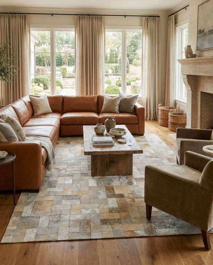 Detail image of 5' 2 x 8' Cowhide Rug