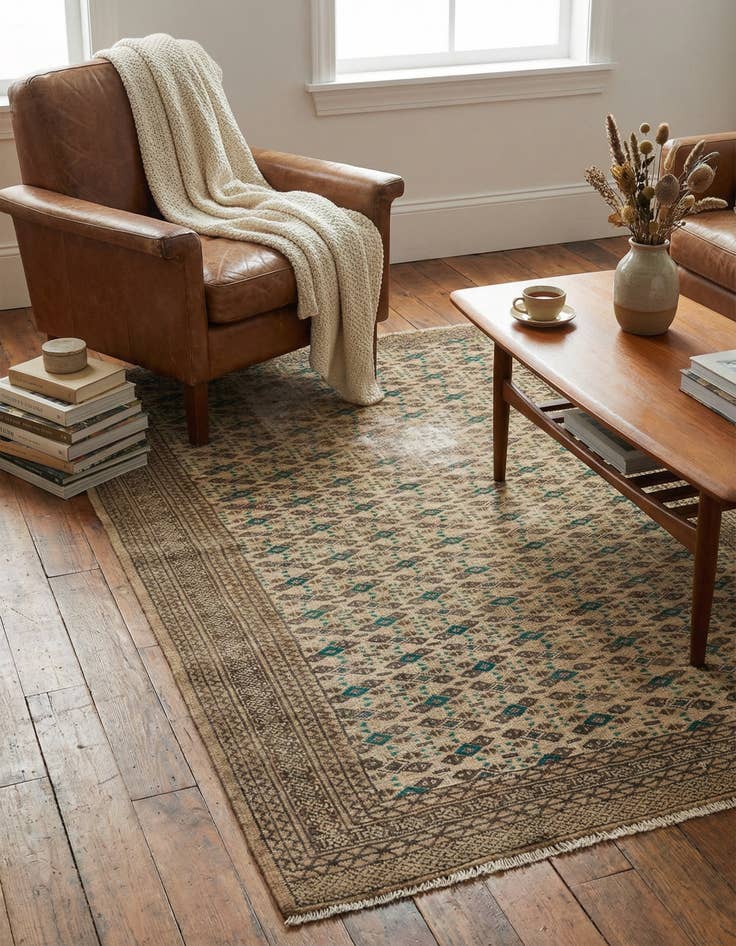 Detail image of  4' 2 x 6'  Hand Knotted Ultra Vintage Persian Wool Rug