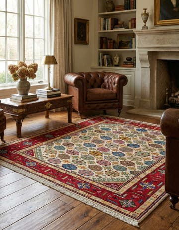 4' 3 x 6' 5 Hand Knotted Anatolian Wool Rug