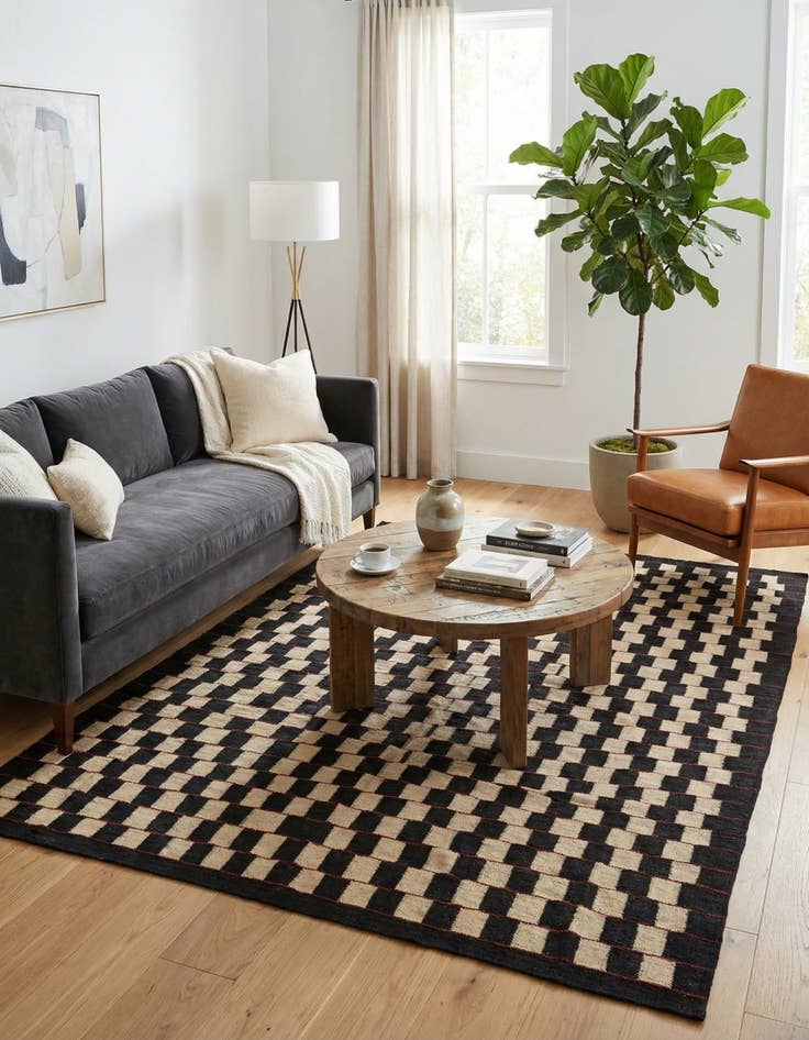 Detail image of 5' 8 x 7' 6  Hand Woven Kilim Modern Wool Rug