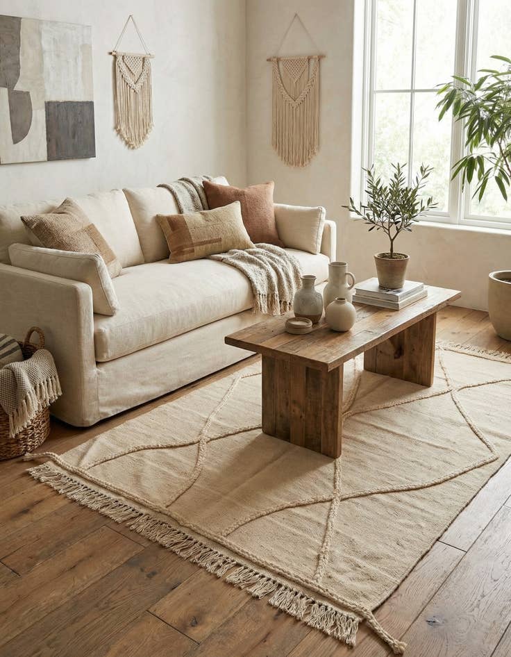 Detail image of 3' 5 x 5' 1  Hand Knotted Moroccan Wool Rug