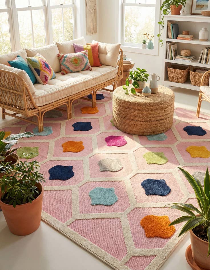 Detail image of 7' 10 x 7' 10 Easy-Clean Aruba Indoor / Outdoor Square Rug