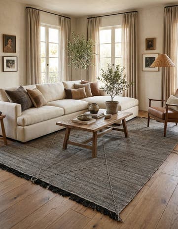 6' 8 x 9' 8 Hand Knotted Moroccan Wool Rug