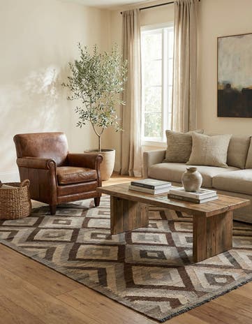 5' x 6' 7 Hand Woven Kilim Maymana Wool Rug