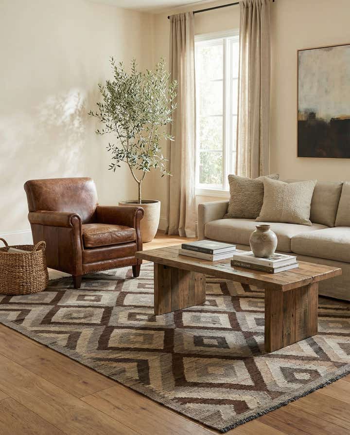 5' x 6' 7 Hand Woven Kilim Maymana Wool Rug