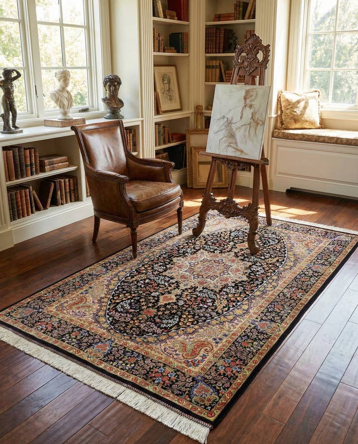 Detail image of 3' 3 x 4' 10 Ghom Silk Rug