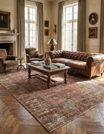 7' x 10' 10 Hand Knotted Ultra Vintage Persian Wool Rug