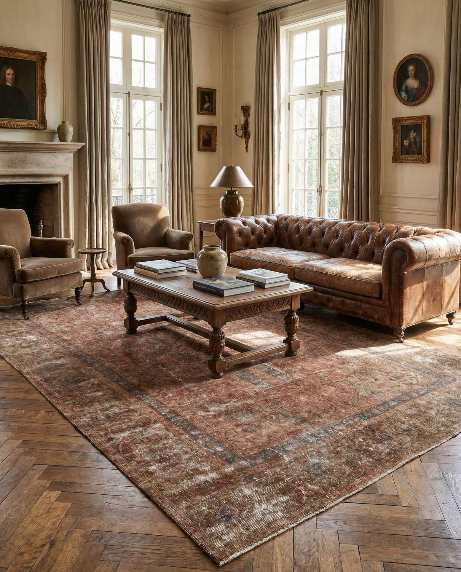 7' x 10' 10 Hand Knotted Ultra Vintage Persian Wool Rug