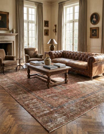 7' x 10' 10 Hand Knotted Ultra Vintage Persian Wool Rug