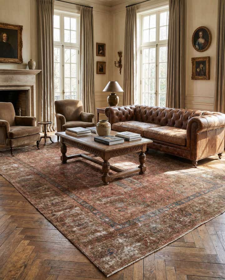 7' x 10' 10 Hand Knotted Ultra Vintage Persian Wool Rug