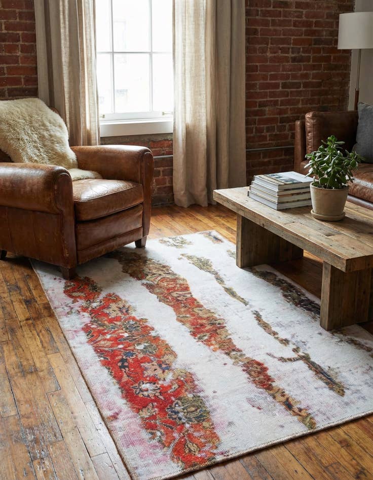 Detail image of 3' x 5' 4  Hand Knotted Ultra Vintage Persian Wool Rug