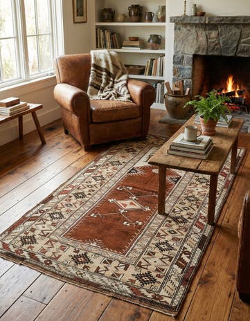 4' 3 x 7' 7 Hand Knotted Kars Wool Rug