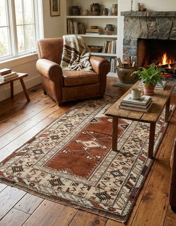 4' 3 x 7' 7 Hand Knotted Kars Wool Rug