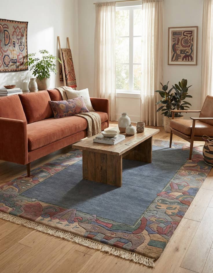 Detail image of  4' 1 x 5' 11  Hand Knotted Nepal Wool Rug