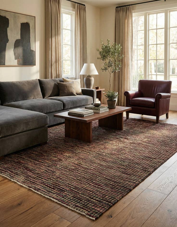 Detail image of 5' 8 x 8'  Hand Knotted Darya Wool Rug