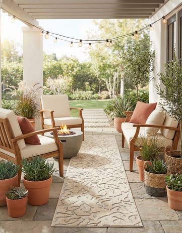 2' 7 x 12' Easy-Clean Sabrina Soto Indoor / Outdoor Runner Rug