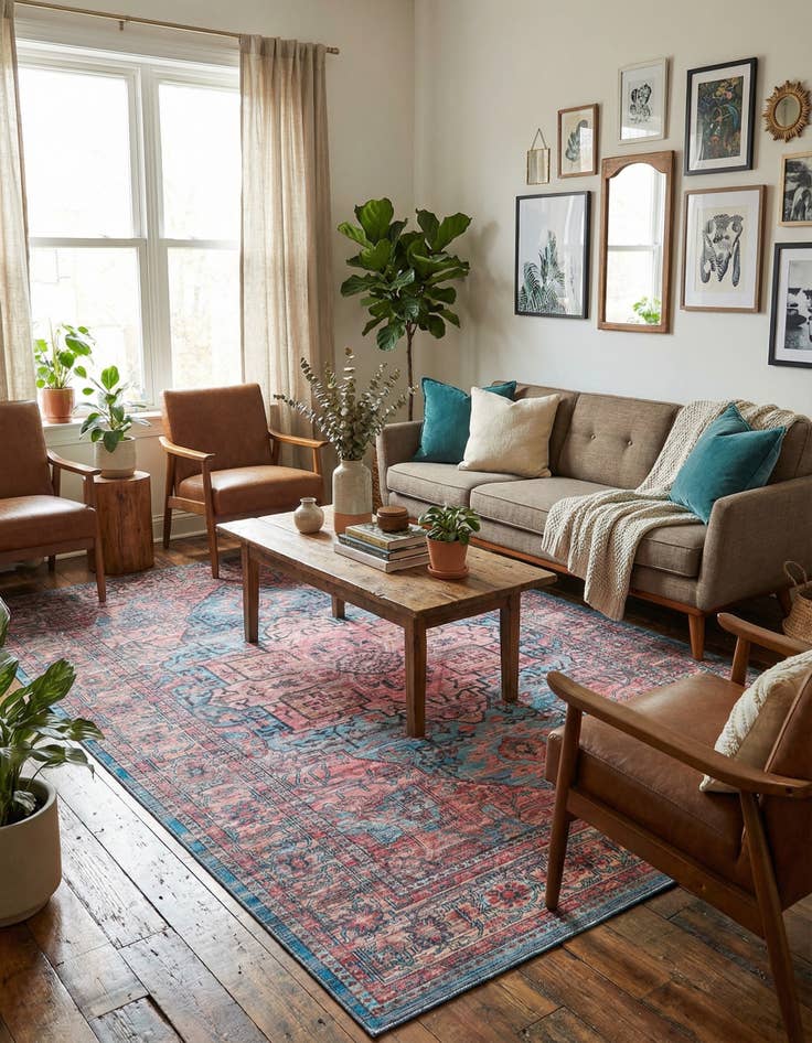 Detail image of 7' 3 x 10'  Washable Maahru Rug