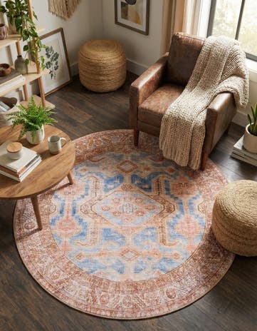 5' x 5' Washable Timeless Round Rug