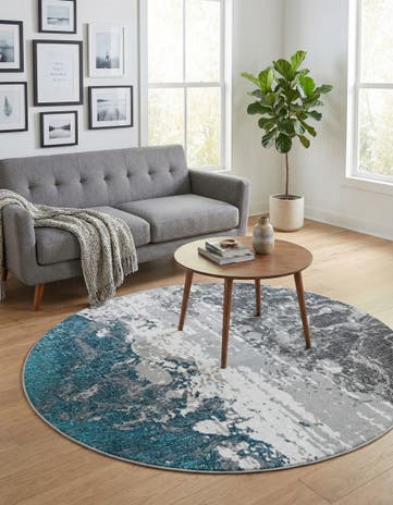 Gray Valencia Round Rug