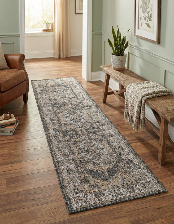 Detail image of  2' x 8'  Washable Traditional Indoor / Outdoor Runner Rug