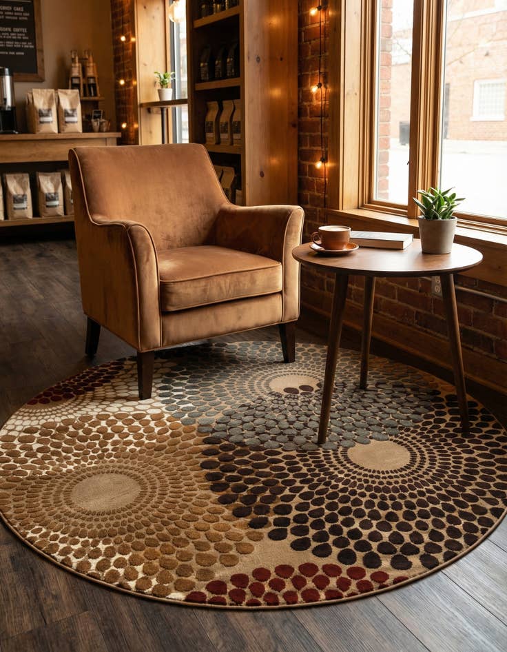 Detail image of 4' x 4' Coffee Shop Round Rug