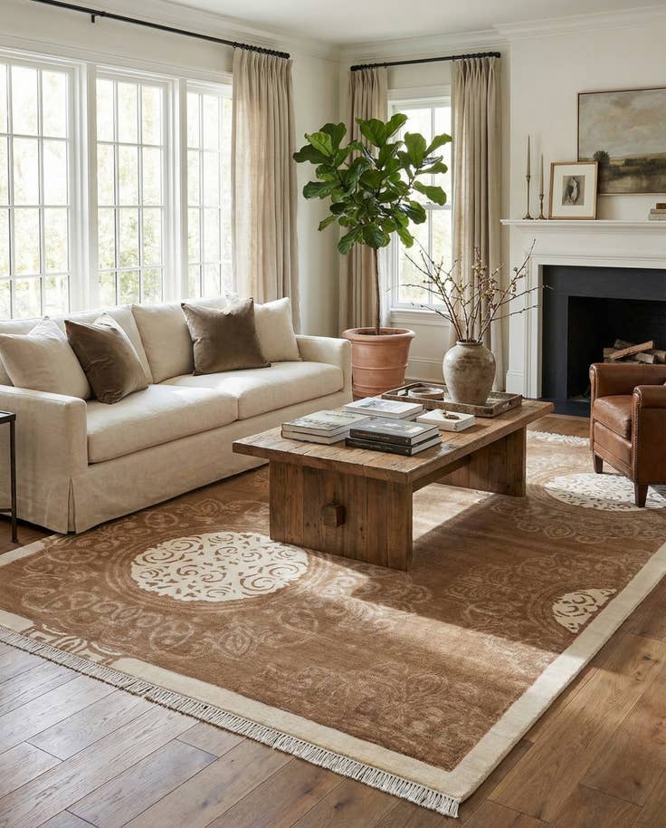 Detail image of 5' 7 x 8' Hand Knotted Darya Wool Rug