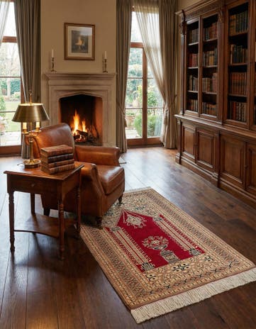 2' 7 x 4' 2 Hand Knotted Bokhara Wool Rug