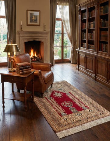 2' 7 x 4' 2 Hand Knotted Bokhara Wool Rug