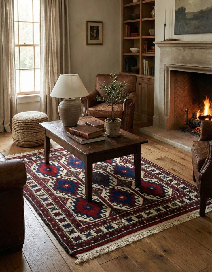 Detail image of 3' 4 x 4' 4  Hand Knotted Anatolian Oriental Wool Rug